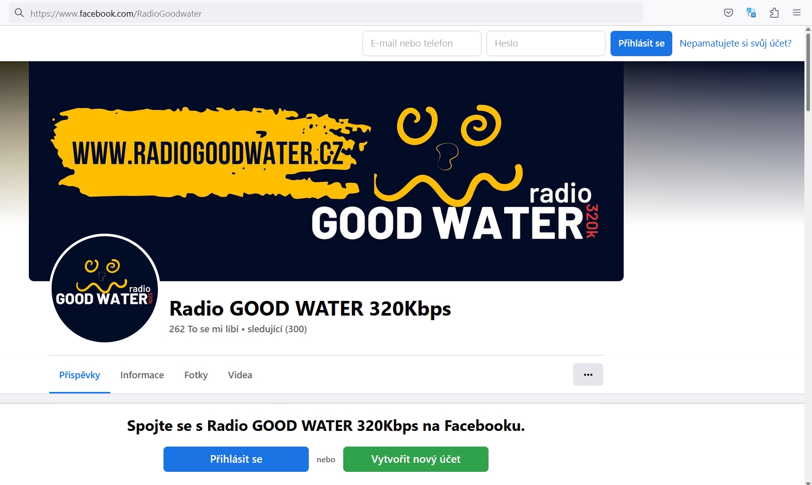 Facebook profil radia Good water opět plně funguje post thumbnail image